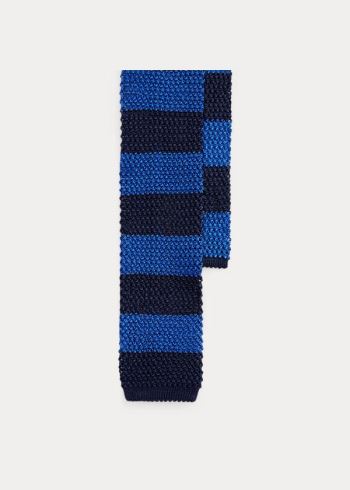 Ralph Lauren Striped Knit Silk Tie Tmavě Blankyt Královská Modrá Blankyt | DsdeRdWc