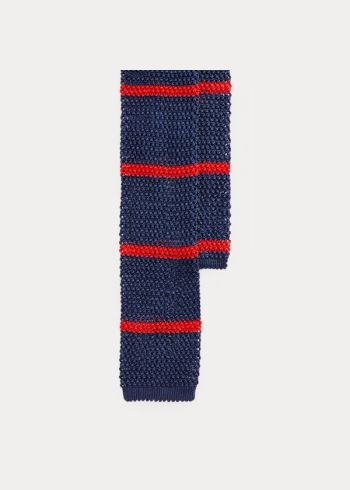 Ralph Lauren Striped Knit Silk Tie Tmavě Blankyt Červené | IZRUIUd0