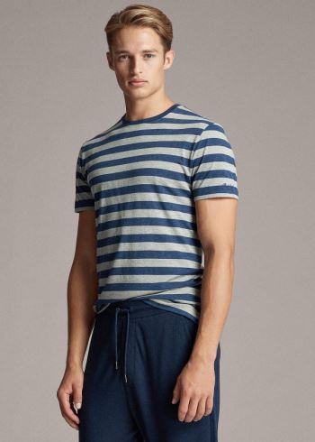 Ralph Lauren Striped Lisle T-Shirt Blankyt Šedé | o1utE2an