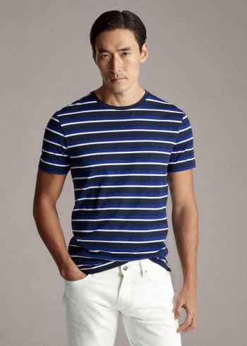 Ralph Lauren Striped Lisle T-Shirt Tmavě Blankyt Viacfarebný | RCuEfgNH