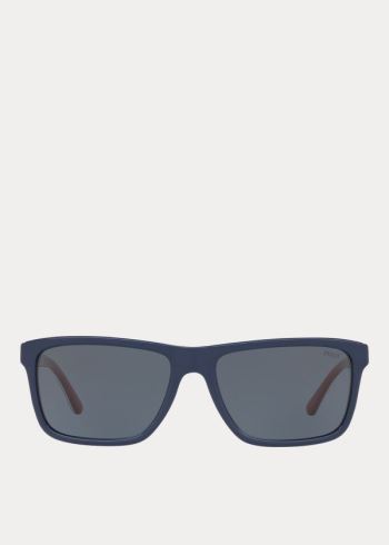 Ralph Lauren Striped Rectangular Sunglasses Červené | eZQrgZFH