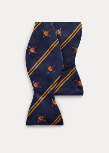 Ralph Lauren Striped Silk Club Bow Tie Tmavě Blankyt Zlaté | JUvcpwY2