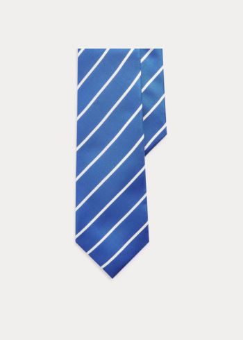 Ralph Lauren Striped Silk Habutai Tie Královská Modrá Blankyt Bílé | b9BtJD8R