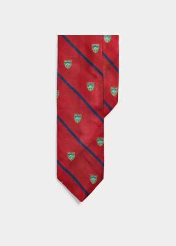 Ralph Lauren Striped Silk Narrow Club Tie Červené | Iv01GgLV