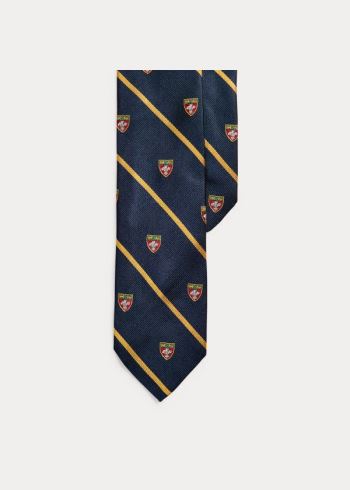 Ralph Lauren Striped Silk Narrow Club Tie Tmavě Blankyt | kFgMIbsD