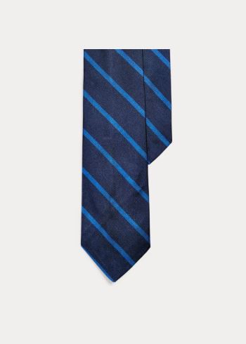 Ralph Lauren Striped Silk Repp Narrow Tie Tmavě Blankyt Královská Modrá Blankyt | 5JDyjaPO