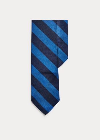 Ralph Lauren Striped Silk Repp Narrow Tie Tmavě Blankyt Královská Modrá Blankyt | JTFmC8t1