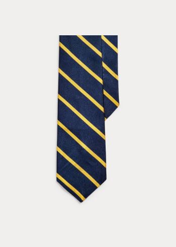 Ralph Lauren Striped Silk Repp Narrow Tie Tmavě Blankyt Zlaté | X9A6uxXY