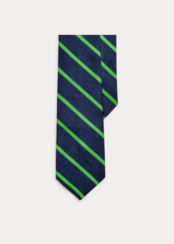 Ralph Lauren Striped Silk Repp Narrow Tie Tmavě Blankyt Zelene | m3Ez35A9