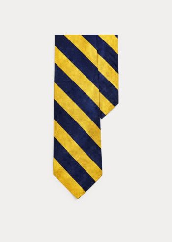 Ralph Lauren Striped Silk Repp Narrow Tie Tmavě Blankyt Zlaté | qkyTndBX