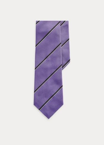 Ralph Lauren Striped Silk Repp Tie Fialové Černé | z7AhtYI2