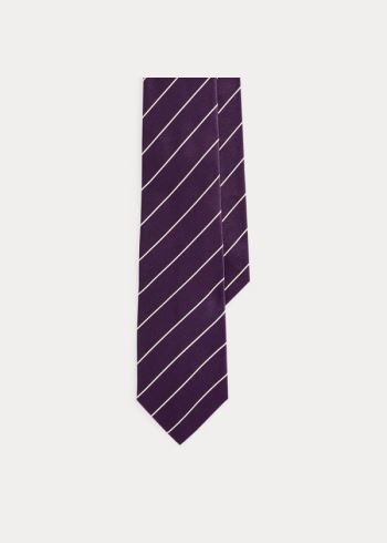 Ralph Lauren Striped Silk Satin Tie Tmavě Fialové | 6z9SWG9U