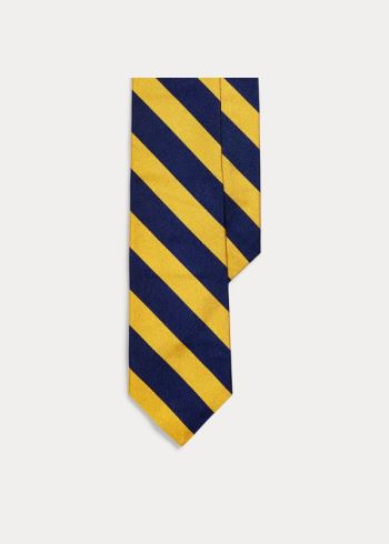 Ralph Lauren Striped Silk Twill Narrow Tie Tmavě Blankyt Zlaté | XANCfgze