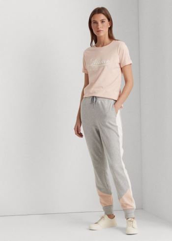 Ralph Lauren Three-Tone French Terry Pant Šedé Růžové Krém | lDugw6xE