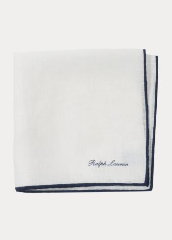 Ralph Lauren Tipped Linen Pocket Square Bílé Tmavě Blankyt | qD91iwAZ