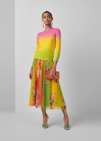 Ralph Lauren Trivelas Floral Pleated Skirt Růžové Žluté Viacfarebný | n9bge6we