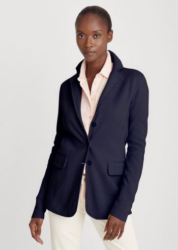 Ralph Lauren Tubular-Trimmed Blazer Tmavě Blankyt | LICTxKJY