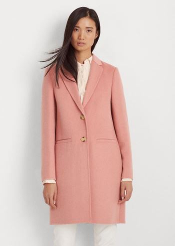 Ralph Lauren Two-Button Wool-Blend Coat Růžové | n40ZnT1L