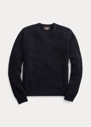 Ralph Lauren Waffle-Knit Cashmere Svetrové Tmavě Blankyt | NH14w8dt