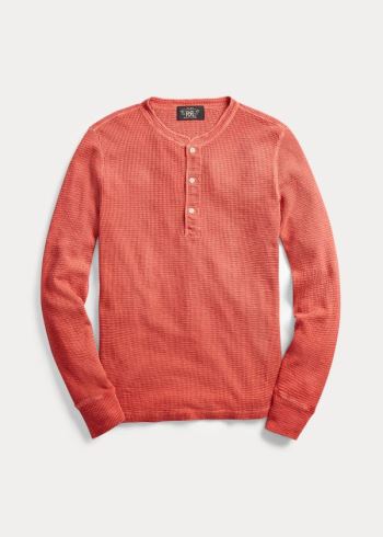 Ralph Lauren Waffle-Knit Henley Shirt Koralove | Pcg8FfNv