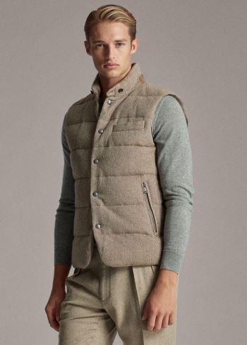 Ralph Lauren Whitwell Tweed Down Vest Hnědé | aUF6e3OY